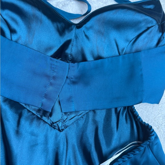 Lulu's Strapless Teal Dress - Picture 9 of 11